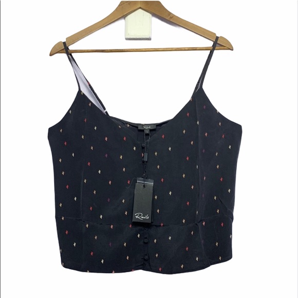 Rails Tops - Rails Aubrey black rainbow cactus silk tank top